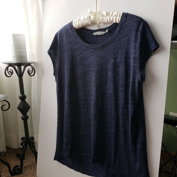 Athleta Tops - Athleta Heathered Navy Blue Tee 0111